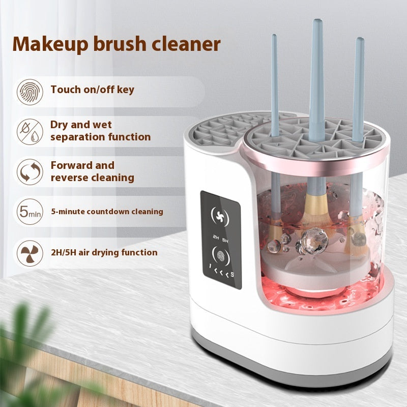 Electric makeup brush cleaner by Trendify NL, rechargeable, automatic device for efficient cleaning of beauty and skincare brushes.